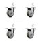Service Caster 4 Inch Gray Poly Wheel Swivel 3/4 Inch Square Stem Caster Set Total Lock Brake SCC-SQTTL20S414-PPUB-GRY-34-4 - alternate 1